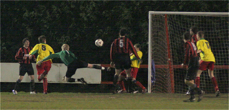 Hassocks put pressure on Wick and the ball is cleared for a corner
