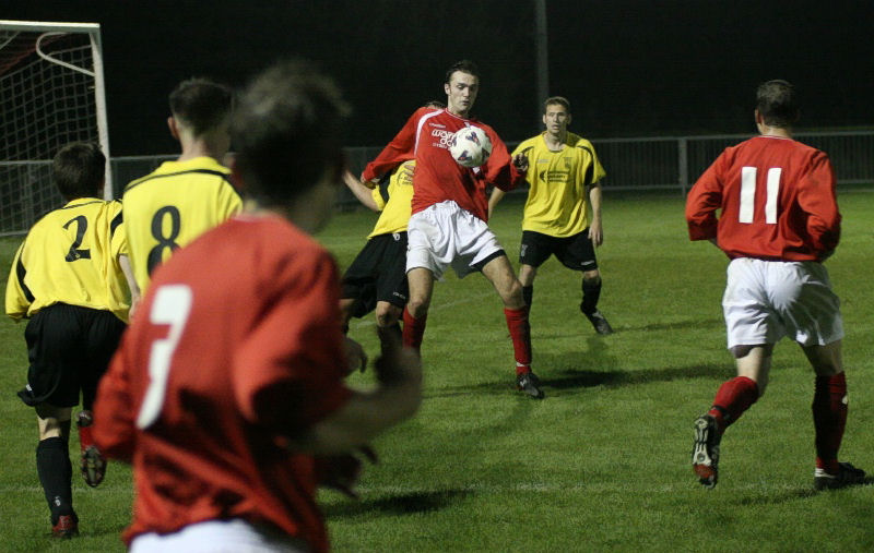 Dave Walker brings the ball down
