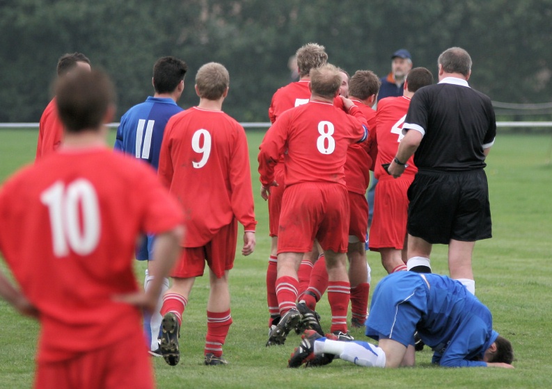 Trouble flares as Ryan Morten is floored ...
