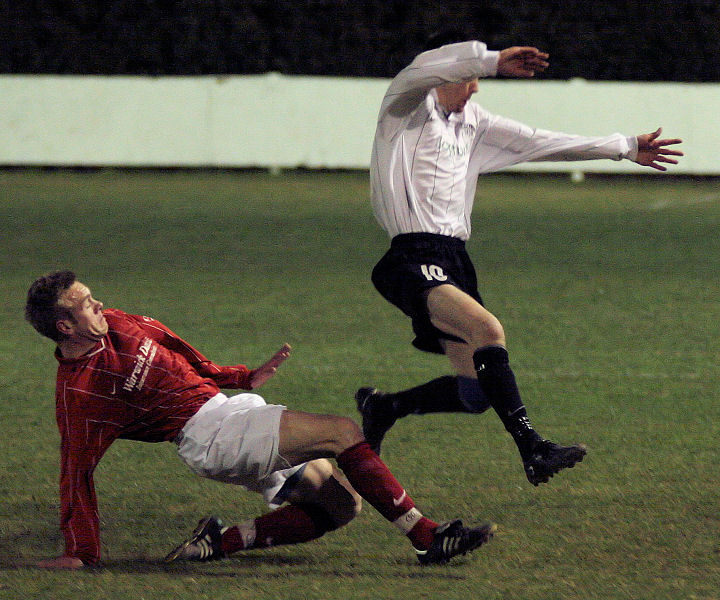 Lee Barnard tackles Sonny Banks
