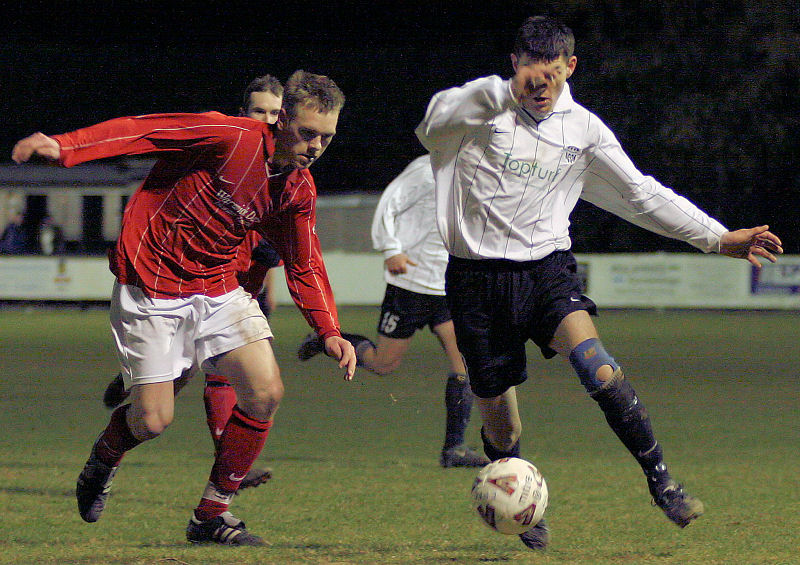 Lee Barnard is about to tackle Sonny Banks
