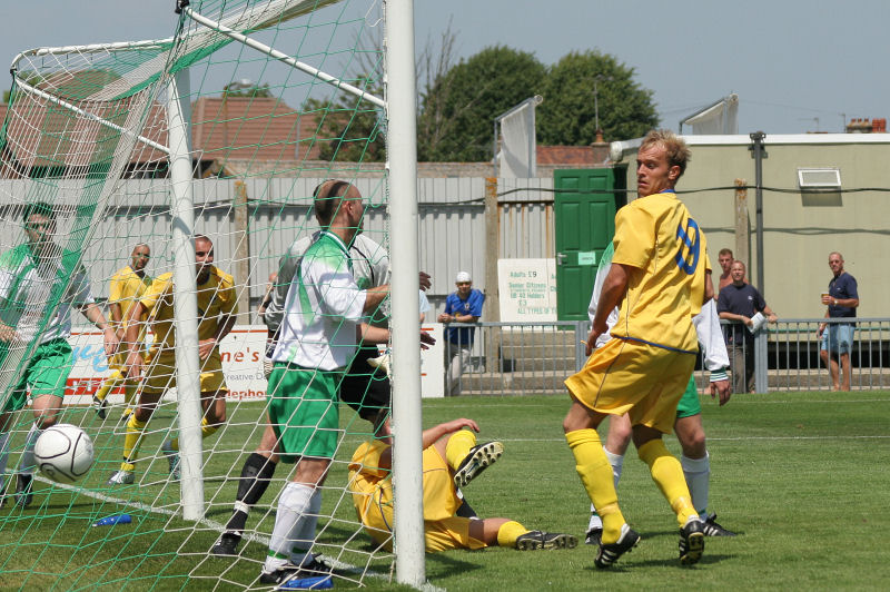 Scott Forrester sees the ball go just wide
