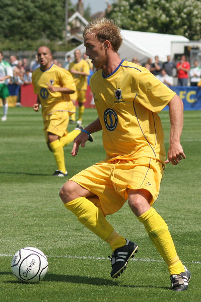 Scott Forrester on a run towards goal
