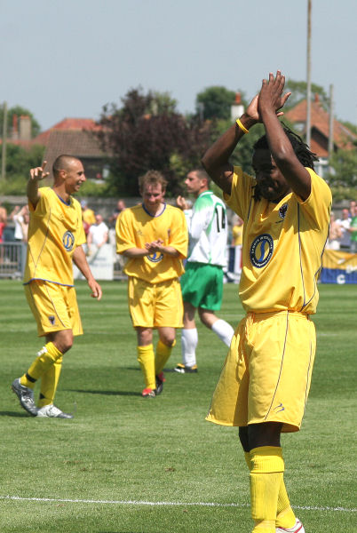 Andy Douglas celebrates his goal
