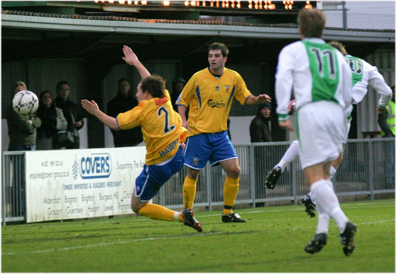 Luke Nightingale (10) levels the scores just before half time
