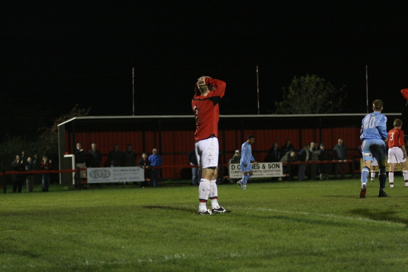 Lewes go 1-0 up from a deflection off Dave Hall
