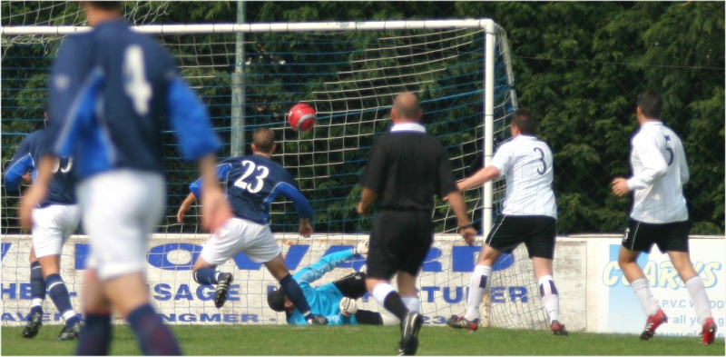 Chris Stanyard (?) equalises for Seaford Crown
