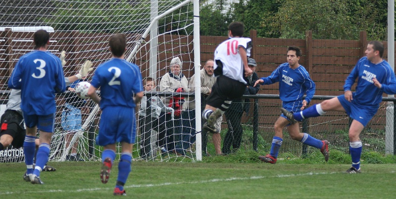 Michael Frangou opens the scoring for Pagham ...
