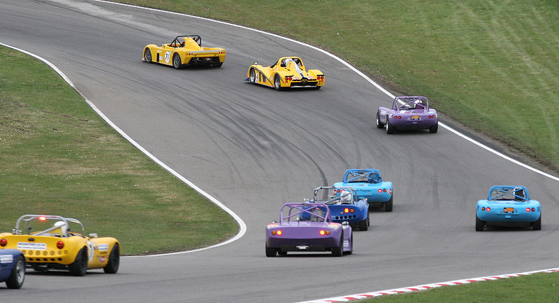 The RGB cars head for Graham Hill
