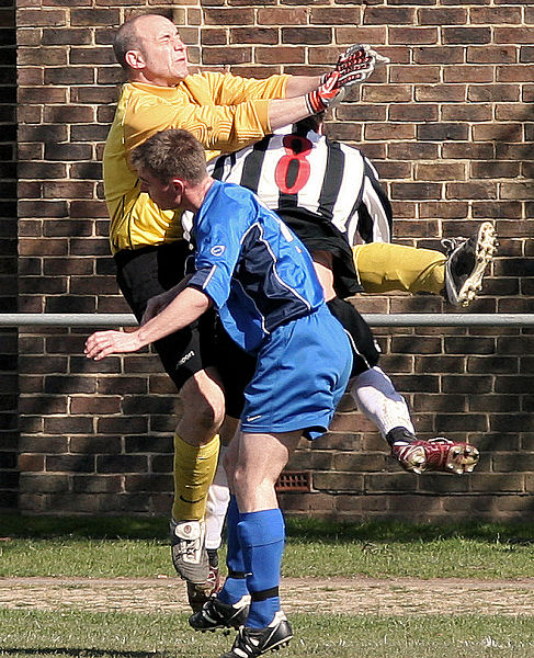 James Latter, Mike Hatch and Aaron Blackwell collide
