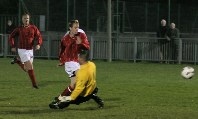 Mike Huckett puts Arundel 1-0 up
