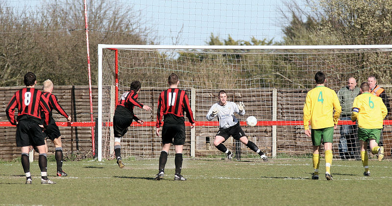 Tom Manton scores from the penalty spot
