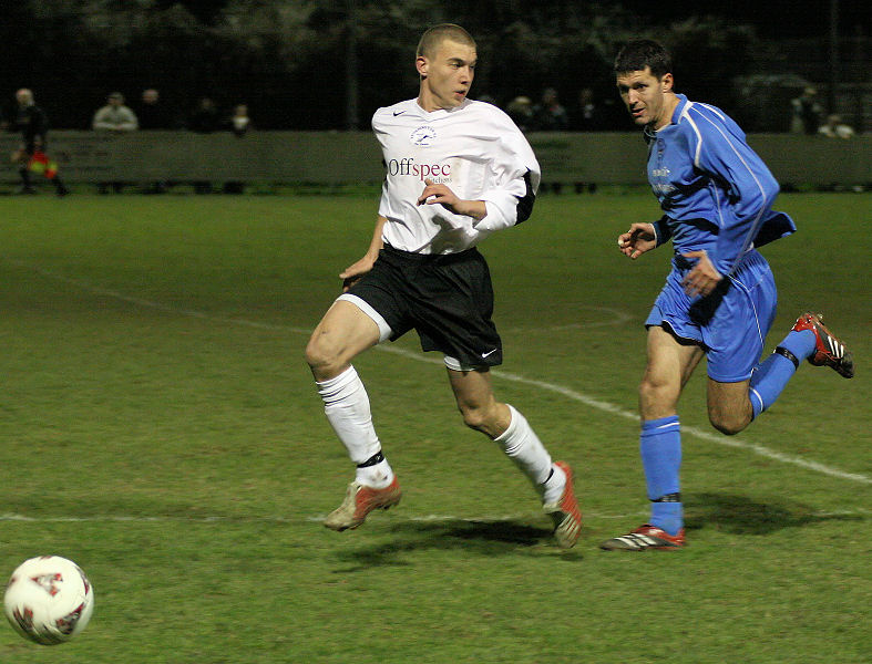 Sam Witherden is chased by Lee Taylor

