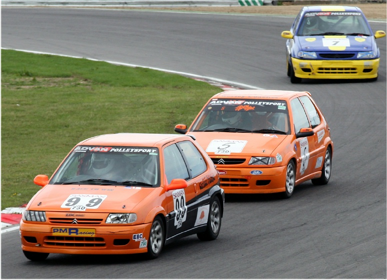 Double race winner Chrissy Palmer (99) leads Jake Farndon (5) and Leyton Clarke (7)
