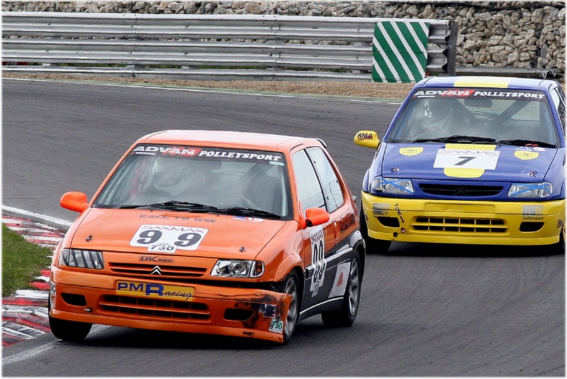 Chrissy Palmer's damaged Citroen leading Leyton Clarke
