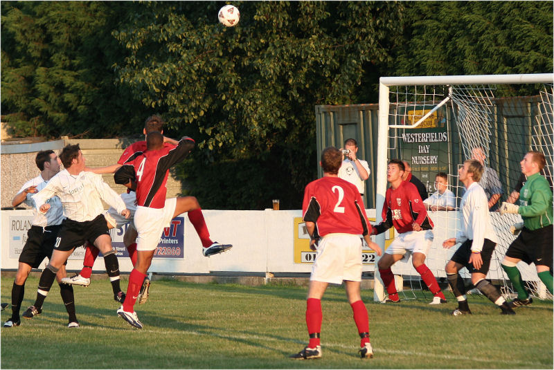 Anyone's ball as East Preston launch their first attack 
