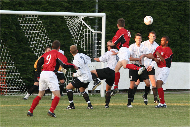 Tony Timms (8) gets above the EP defence
