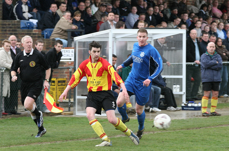 Mark Hillen and Andy Smart in front of a packed stand
