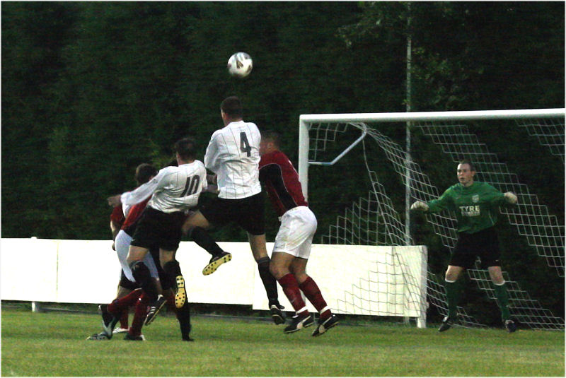 Chris Hazell (4) climbs above James Bennett (10) in this EP attack
