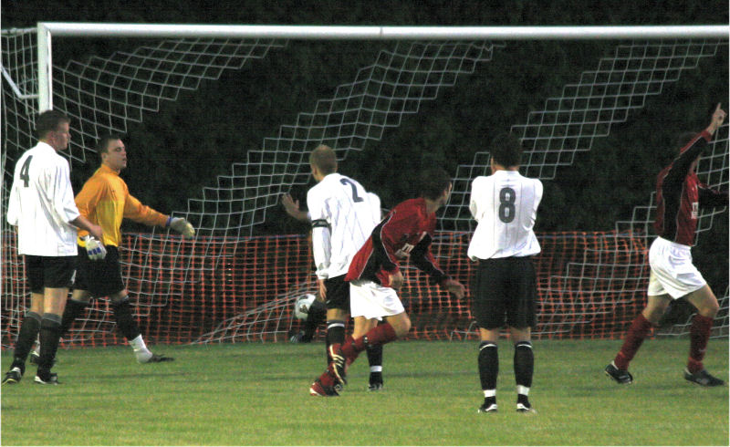 After a great save from Paul Best, Dan Meredith nets the Southwick 2nd ...
