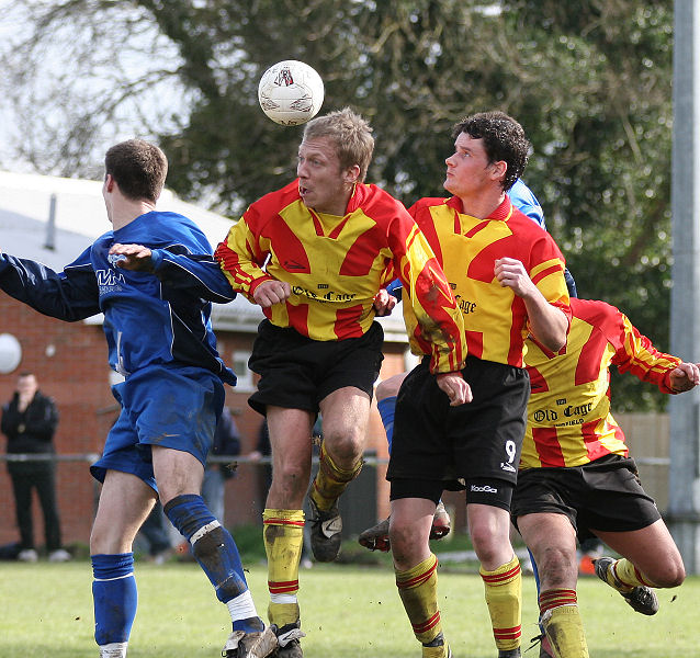 Ryan Morten tries a header
