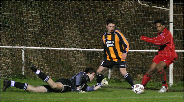 ...Kyle Fagan who turns, scores ...
