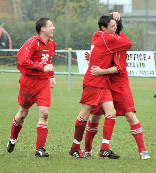 Stephen Gillett celebrates his equaliser
