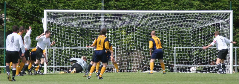 Kevin Budge scores for East Preston
