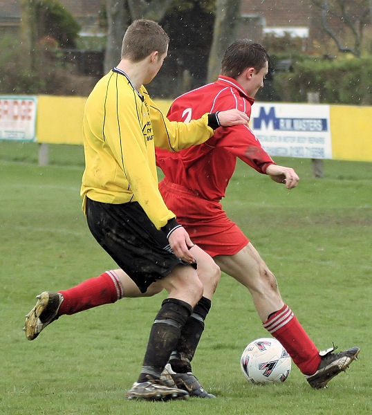 Ben Torode tries to get the ball from Jamie Sinclair
