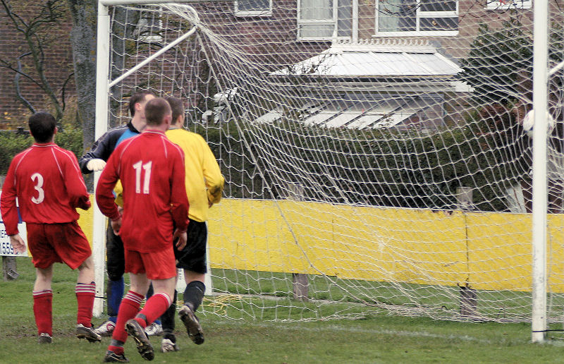 Redhill are beaten by Derek Chester's effort for 2-1
