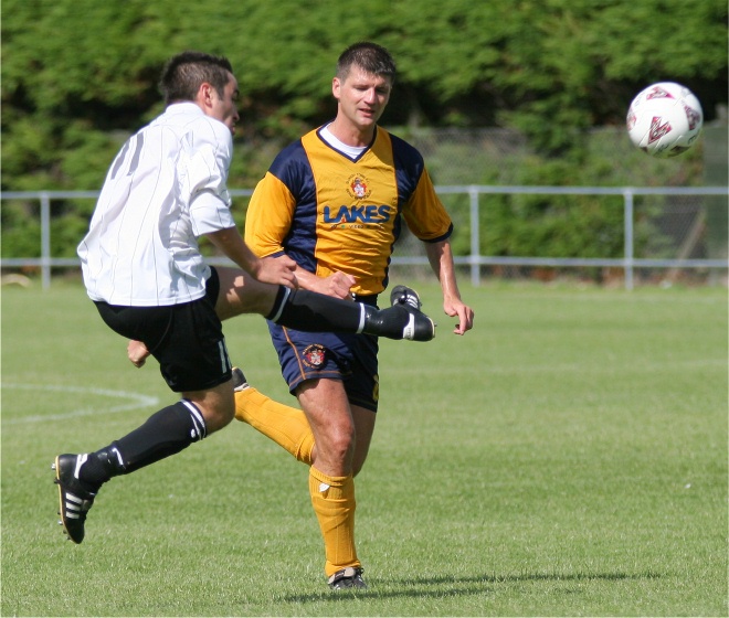 James Rhodes gets East Preston's second goal
