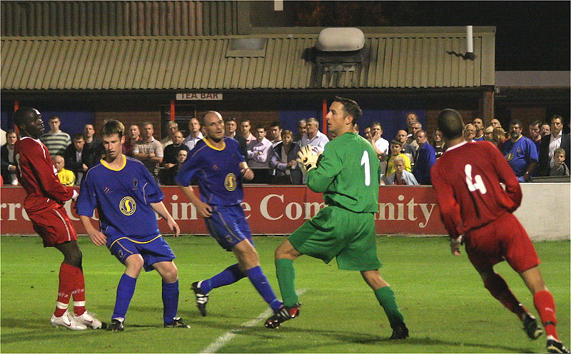 Andy Little breaks up a Bromley attack
