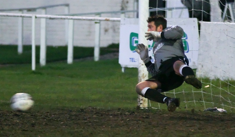 Tyrone Hoare saves a Worthing United penalty
