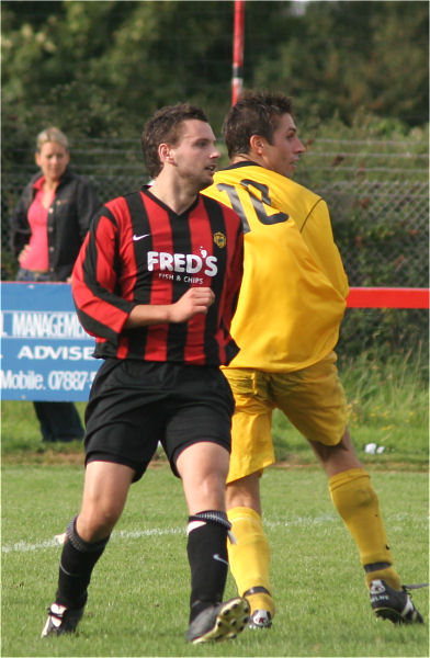 Ollie Howcroft can only watch as Sam Francis finds the net
