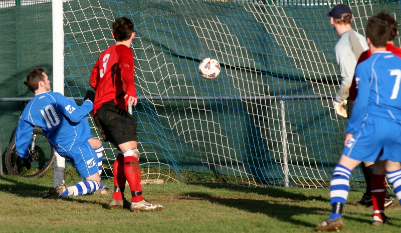 ... and Andy Boxall puts the ball home
