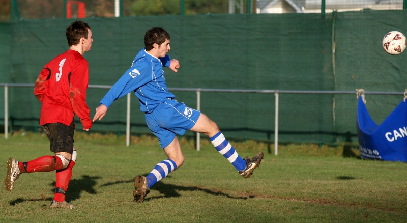 James Butt hits Rustington's second goal
