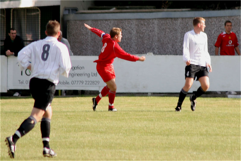 Justin Jones opens the scoring for Redhill ...
