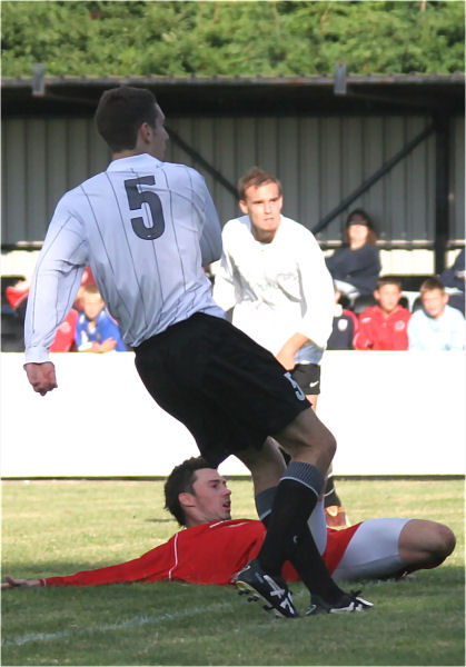 Chris Hall (5) slots home East Preston's 4th
