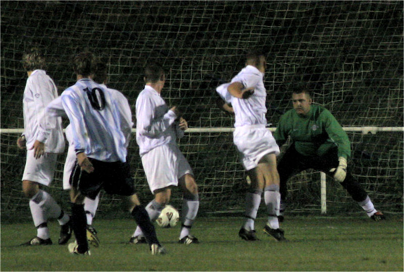 ... takes a deflection and opens the scoring for Worthing United
