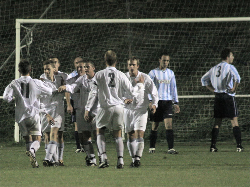 East Preston celebrate Chris Yelling's goal
