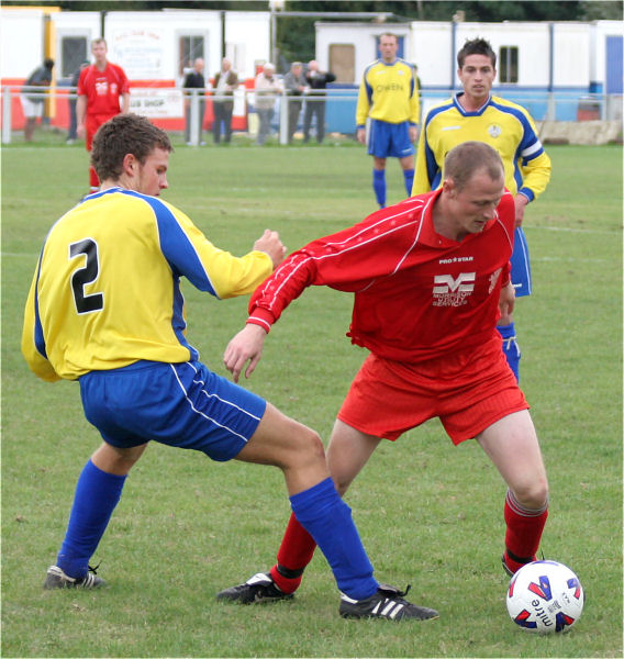 James Bywater tackles Mike Morgan
