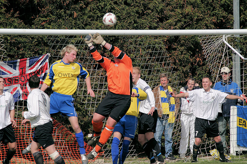 Steve Colbourne makes an important save
