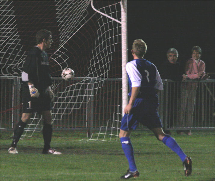 The Whitehawk defence is beaten by Lewis Blake (out of picture)
