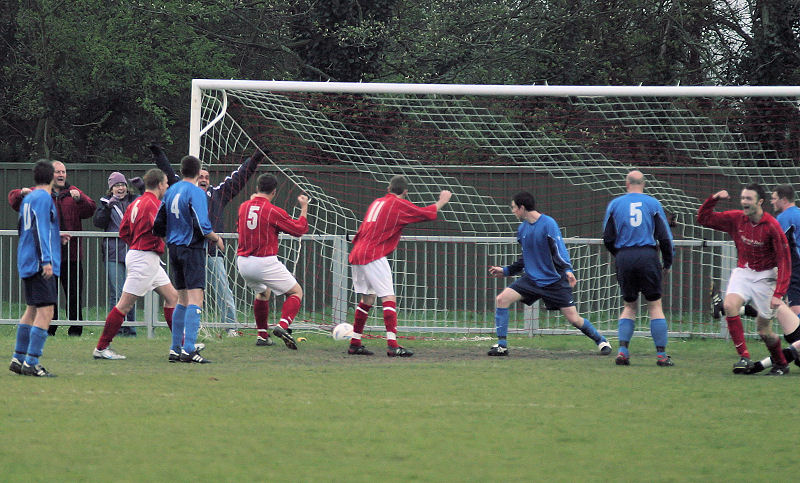 Dave Walker (extreme right) makes it 2-0 to Arundel
