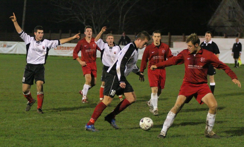 Brett Forden lines up Pagham's 2nd goal
