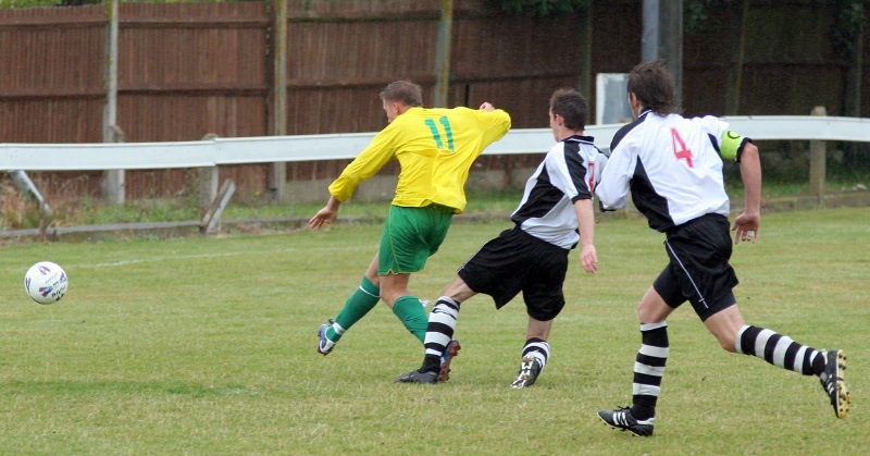 Lee Barnard scores for Hailsham Town
