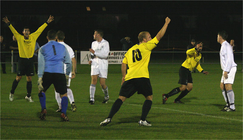 Littlehampton appeal for a goal but officials say ball didn't cross the line
