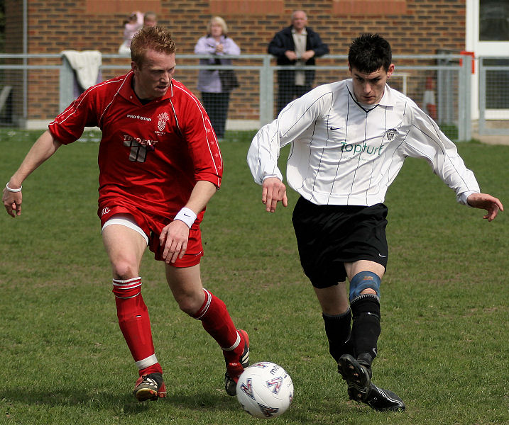 Sonny Banks is watched closely by Stuart Channon
