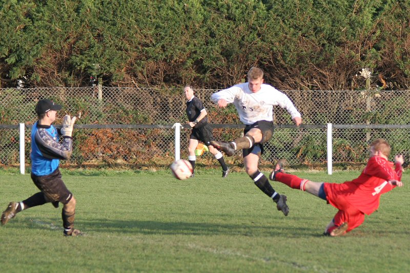 Lee Farrell bangs in the East Preston equaliser
