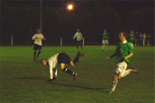 Lee Farrell's acrobatic attempt on goal
